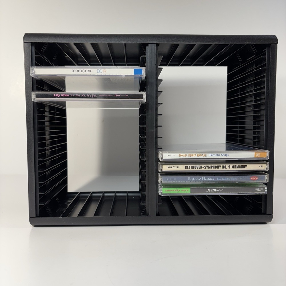30 CD Shelf Holder OPENSTOCK 1990s Vintage Media Shelf Rack Black - Holds 30!!